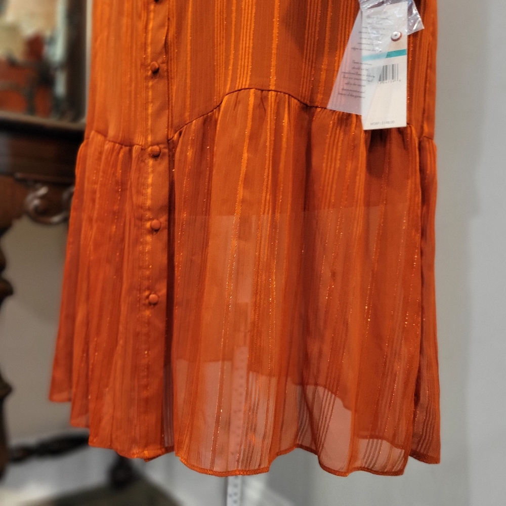 NWT 16 Nanette Lepore Copper Shimmery Dress - Picture 8 of 11